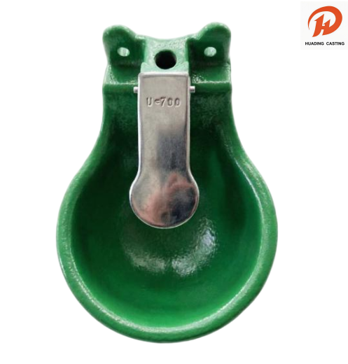 Mangkuk Air Minum Ternak Besi Cor dengan Pelat Dorong Stainless Steel